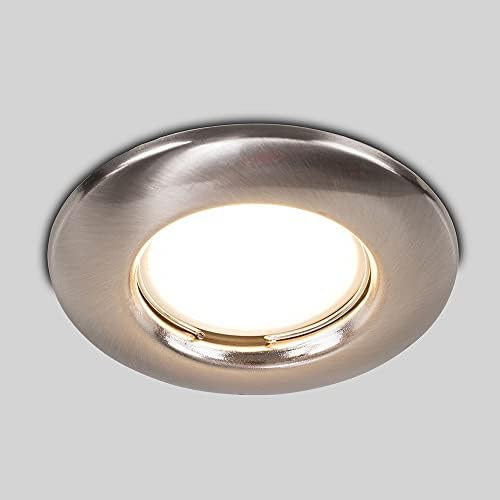 MiniSun Modern Brushed Chrome GU10 Ceiling Downlight Fitting