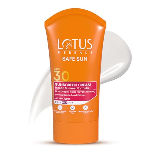 Lotus Safe Sun Sunblock SPF 30 PA++, Sunscreen for Indian Summer Condition, 100g