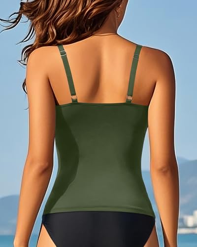 Image of Aqua Eve Tankini Tops for Women Swimwear Top Only Tummy Control Bathing Suit Top No Bottom (Available in Plus)