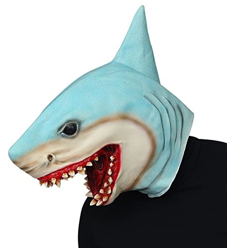 Widmann Shark Killer Full Head Mask Latex Mask One Size Regular Halloween Fancy Dress