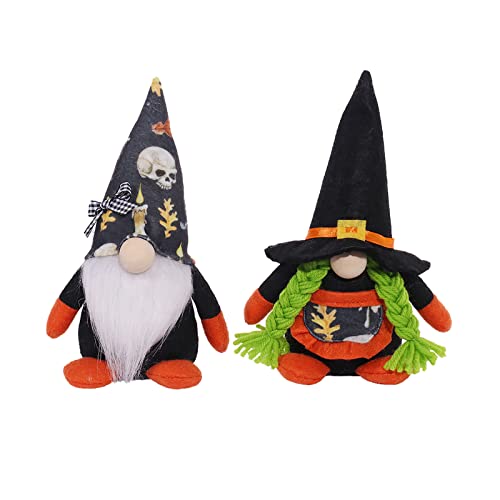 Binblin 2PCS Decoración De Peluche Sueca De Gnomo De Halloween,Gnomos De Halloween Gnomos De Decoración De Muñeca De Adorno De Halloween Spooky Tomte Dwarf Adorno De Mesa Colgante Cover