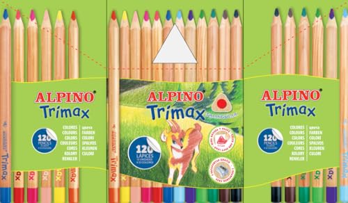 Estuche Lápices de Madera Alpino Trimax 120 unidades con diseño triangular ergonómico 7