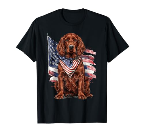 Irish Setter 4th of July Patriotic Dog T-Shirt