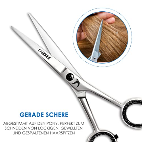 Candure Haarschere Friseurschere Profi 6.5 Zoll Haarschneideschere Haare und Bart Schere Leicht Schere Haare Schneiden… – Ansicht 4