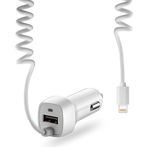KFZ-Ladegerät OKCS USB Dual Ladeadapter mit integriertem Ladekabel