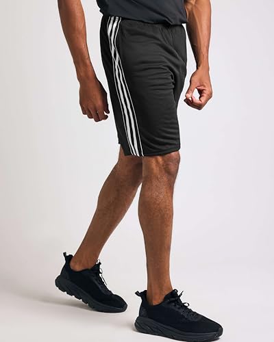 Real Essentials 5 Pack: Men’s 9" Mesh Shorts – Athletic Gym, Workout, Basketball, Running, Casual Lounge Activewear Pockets, Set 8,L - Image 2