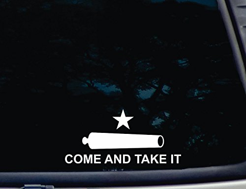 CMI215 Come and Take It Flag Bumper Sticker Vinyl Car Window Decal | White | 7