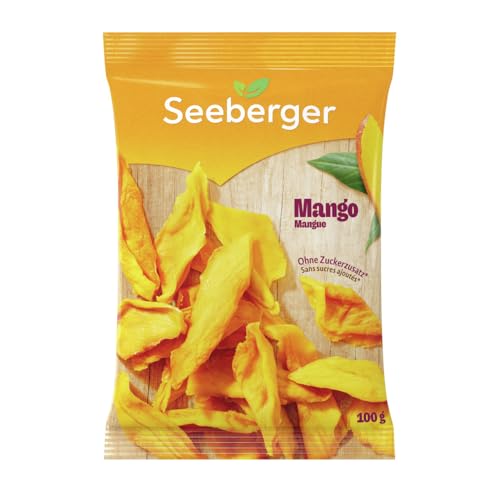 Seeberger Mangue : Lamelles de mangues séchées mûries au soleil - fruitées et exotiques - sans sucre ajouté - encas énergétique, vegan (1 x 100 g)
