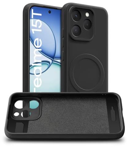 Image of WOW IMAGINE Back Case Cover for Realme 15T 5G | Realme Narzo 90 5G | Soft Matte Silicone Case| Slim Fit & Shockproof | Camera Protection Bumper Cover (Black)