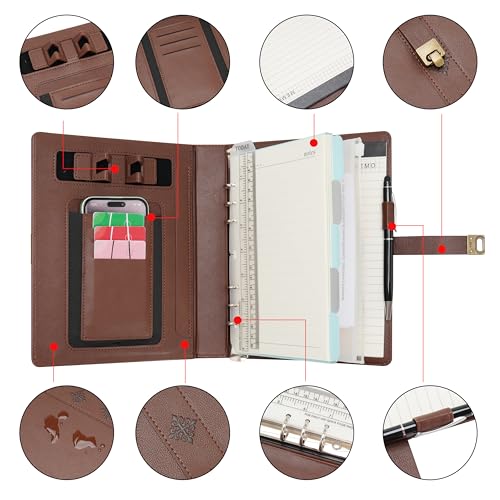 Wason Vintage Leather Journal - A5 PU Leather Diary with Pen, Lined Refillable Pages - Removable Rin