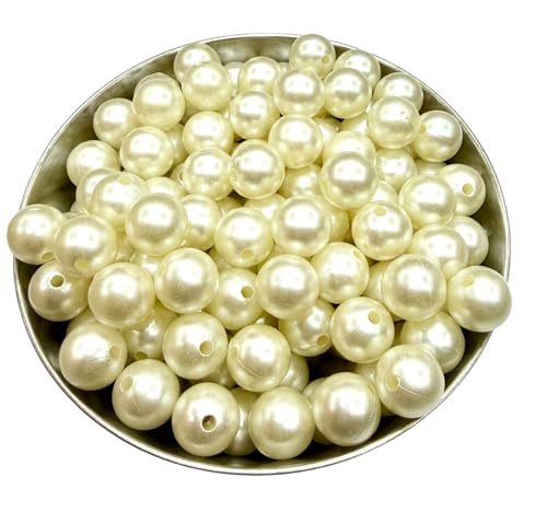 MOOLYAVAAN Products 12mm Off White Pearl Beads for Beading Jewelry Making Art Craft Work (Pack of 300)