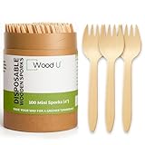 WoodU Wooden Disposable Mini Sporks 4