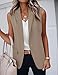 IDEALSANXUN Vest for Women 2026 Fashion Dressy Sleeveless Blazer Spring Summer Vest Tops Business Casual Outfits Office Work Clothes, Dark Khaki, L