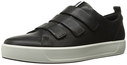 ECCO Men's Soft 8 3-Strap Fashion Sneaker, Black, 9-9.5