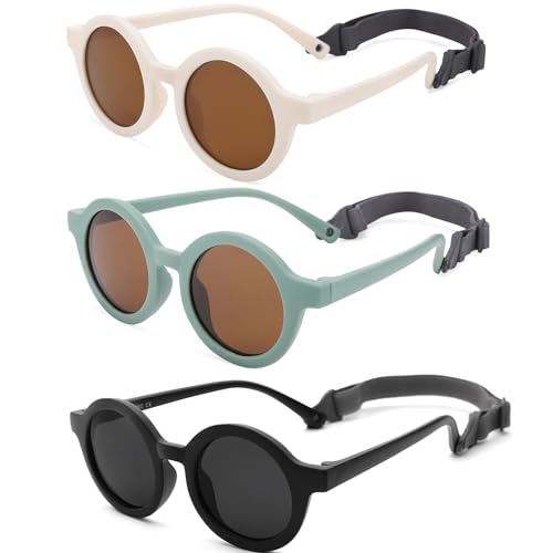 Polarized Baby Sunglasses with Strap Unbreakable Infant