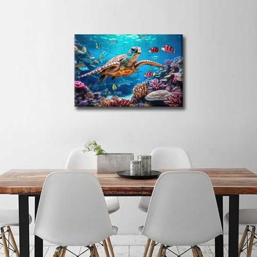 Impression sur toile poissons colorés 40x60cm pour salon - 3