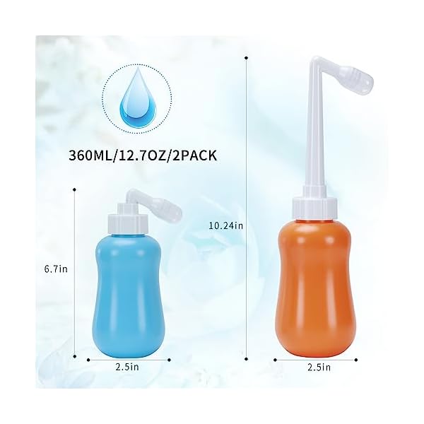 Tragbares Reise-Bidet, 360 ml, Handheld-Reinigung nach der Geburt, für Outdoor, Camping, Reisen, Fahrer, persönliche Hygiene – mit Aufbewahrungstasche – Bild 3