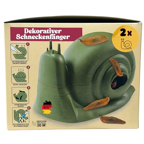 Aroba Dekorativer Schneckenfänger 2er Set - Umweltfreundlich & Ökologisch - Schneckenschutz für Garten - Schneckenfalle aus recyceltem Kunststoff - Schneckenstopp Schneckenabwehr