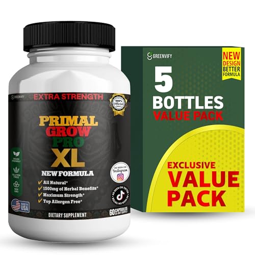 Primal Grow Pro Extra Strength Maca Root Complex, 1500mg, 60 Capsules, Vegan, Gluten Free, Non-GMO (5)