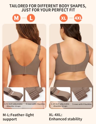 Image of PoseFree Jelly Bras for Women No Underwire, Supportive Wireless Comfort Bra, Full Coverage Back Smoothing Bra