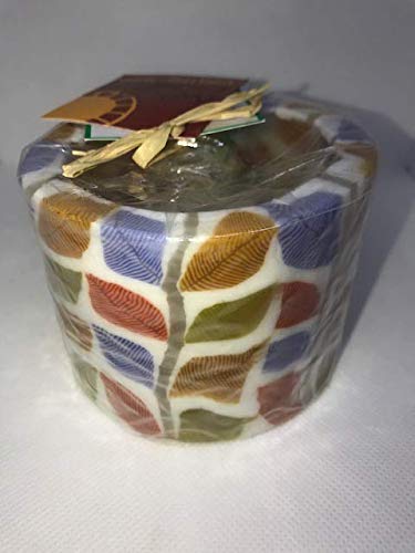 Swazi CandlesSOYA Tea Light Candle, Yellow Blue Leaf Handmade, Re-usable, Fair Trading