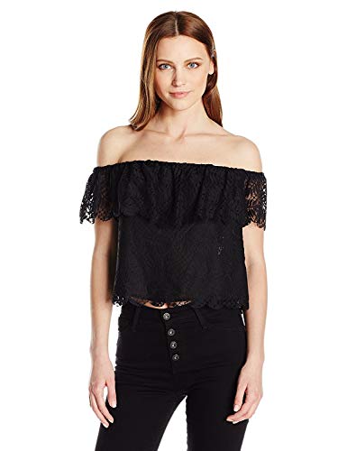 GUESS Women's Off Shoulder Sasha Top, Jet Black A, S