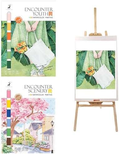 Pacote com 2 Livros de Colorir de Água - Kit de Pintura em Aquare...