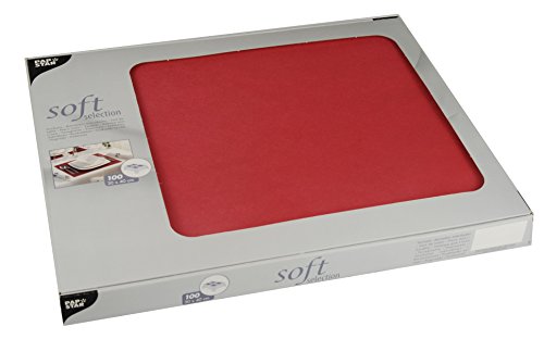 Sets de table non tissé rouge de qualité supérieure Papstar 82321 - 2