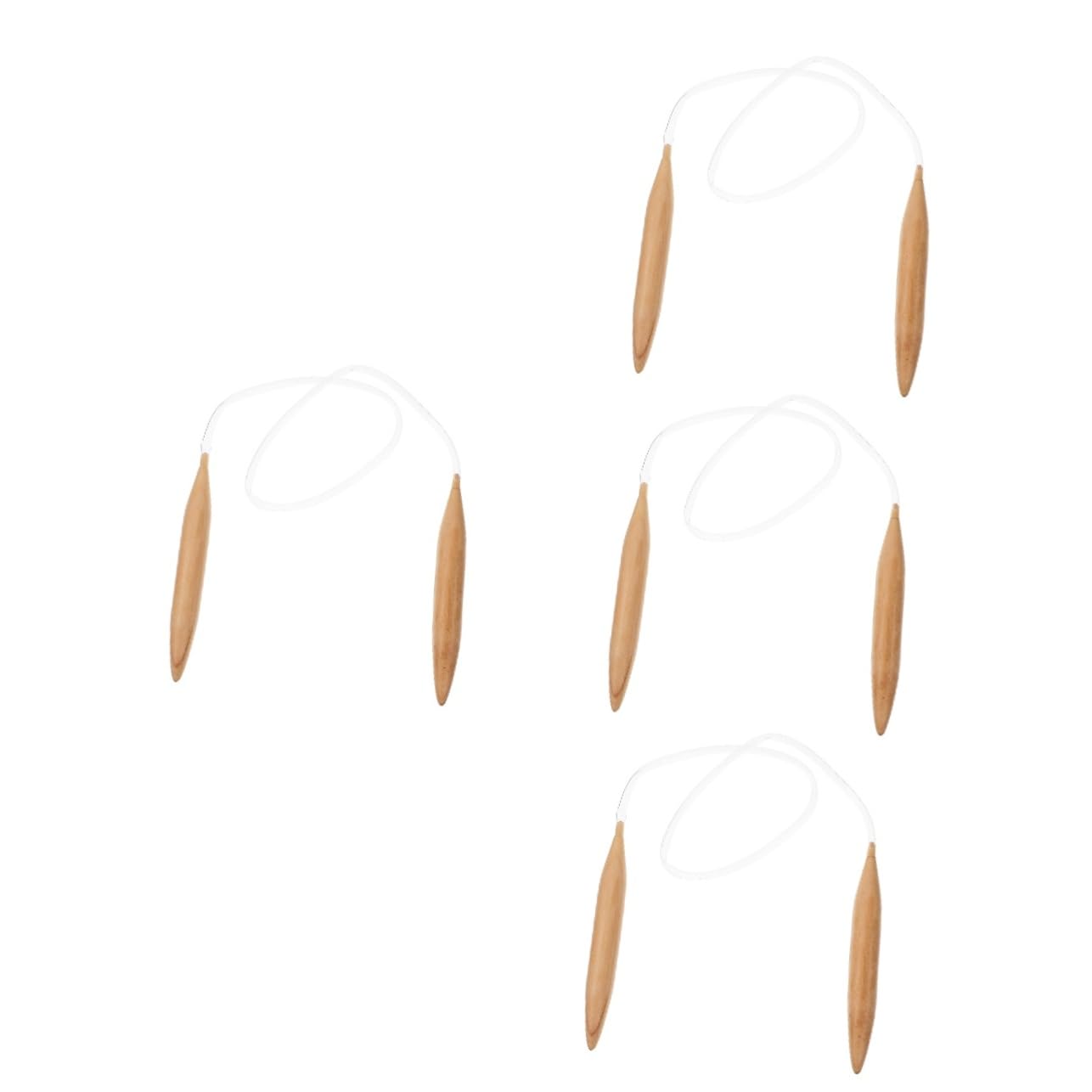 SHINEOFI 4piezas Agujas De Tejer Circulares De Madera Para Mano Agujas Para Bufandas Suéteres y Accesorios De Versátil y Ligera