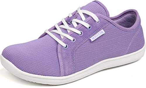 Image of WHITIN Women's Barefoot Minimalist Shoes, Natural Foot-Shaped, Purple /White, 6