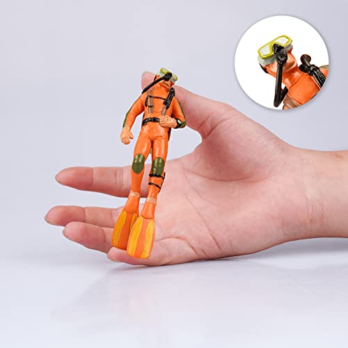 Saiemnooet Sea Animals Scuba Diver Toy Set Adventure People Figures Figurines Model Playset For Children #TOP1