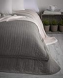 colcha lino rustico Lisa lisa lavada a la piedra Atenas Colcha bouti Microfibra Lisa Lavada a la Piedra Modelo 7501 Brianna- Cama Individual de 90cm - Color Lino