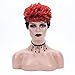 Nicelatus Short Black and Red 2 Tones Hair Wig for Women Short Black Wig with Bang Short Pixie Cut Wig Sythetic Wigs for Black Women