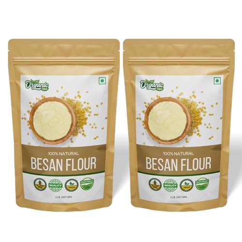 Image of Organic Zing Besan Flour also known as Chickpea Flour, Bengal Gram Flour or Garbanzo Bean Flour | Vegan | Preservative Free - Resealable Pack - 907g (Pack of 2)