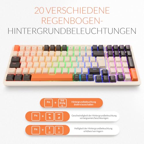 Kabellose Mechanische Gaming Tastatur Rii mit Bluetooth und RGB