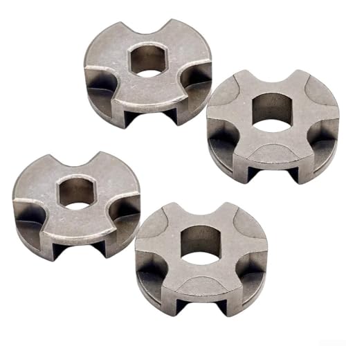 Piñón de motosierra para serie ES, paquete de 8, 6 dientes de 9 x 12 mm de diámetro, transmisión de potencia suave, construcción de metal, mantenimiento al aire libre (4 piezas)