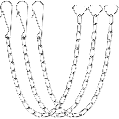 3-Pack Universal Toilet Flapper Chain Replacement Kit - Stainless Steel Lift Chain with Hook & Ring Fits Most Toilet Tank Handles