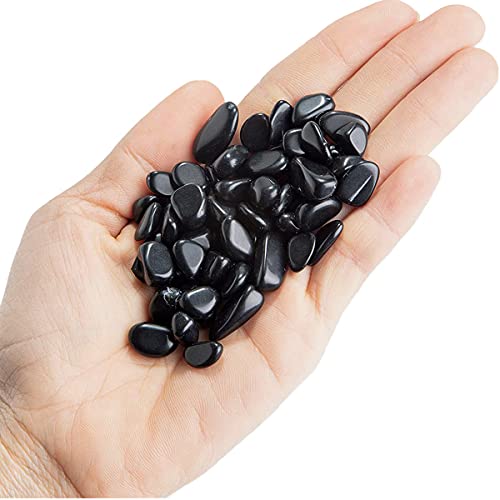 WAYBER 1 Lb/460g Black Obsidian Quartz Crystal Stones Irregular Decorative Rocks Aquarium Pebbles Gravels for Fish… - Image 6