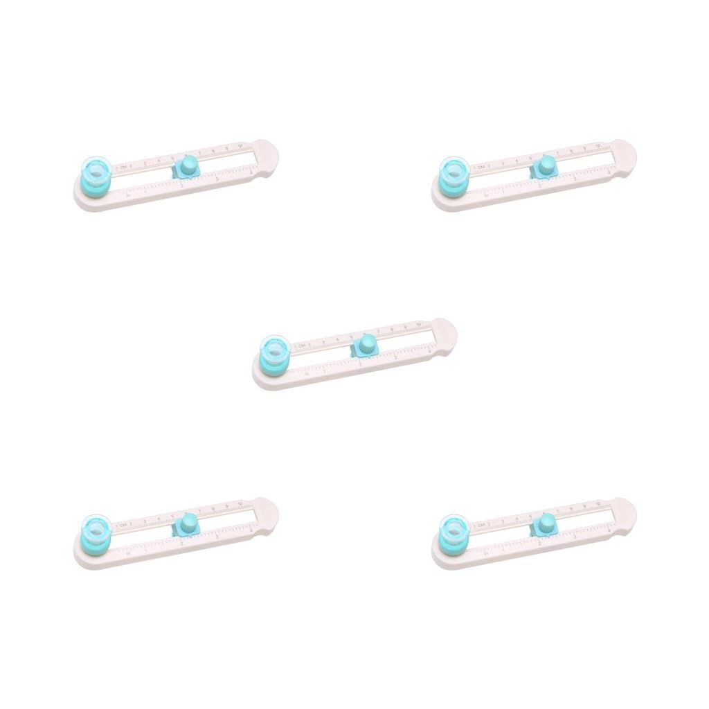 Juego de 5 cortadores giratorios de papel de brújula, herramienta de corte circular duradera, color blanco