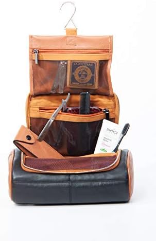 Mens Toiletry bag Large Hanging Dopp Kit Groomsmen Gift Leak proof Travel Toiletry Shaving Bag Black