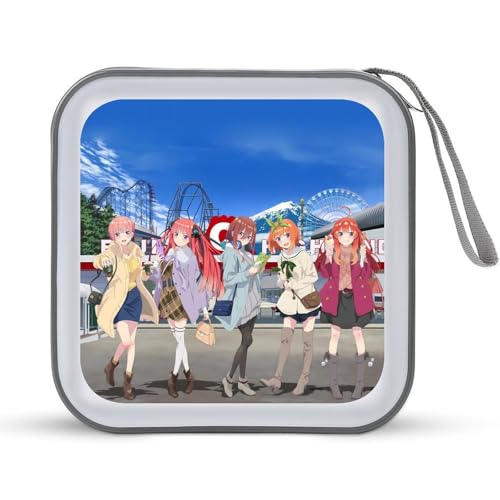 五等分の花嫁 CDケース プラケース DVD収納ケース CD収納ボックス ディスクケース 防水 メディアケース 大容量 40枚収納 小型 持ち運び便利 薄型 ファスナー付 旅行