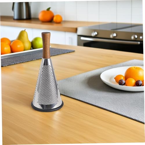 Rallador manual vertical de acero inoxidable y mango de madera miniatura 7