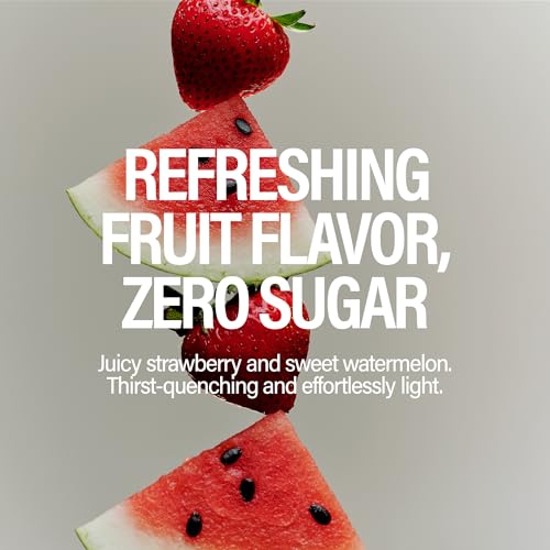 Image of GURU Zero Sugar Energy Drink, Strawberry Watermelon Organic Sparkling Energy Drink with 140 MG Natural Caffeine & Coconut Water for Workouts, Performance & Midday Boost, Gluten Free, Vegan, 12 Fl Oz, 24 Pack
