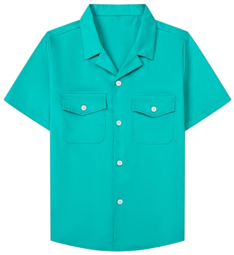 Image of SANGTREE Summer Button Down Shirts Cottn Tops for Men Women Boy Girl