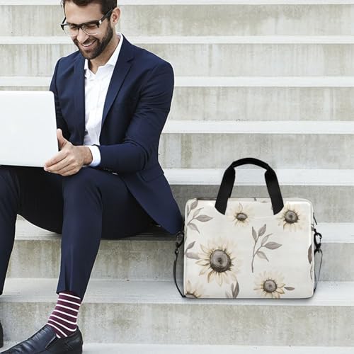 Maletín para portátil ALAZA con patrón floral beige gris miniatura 3