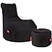 Produktbild Gamewarez Arctic Blizzard 2.0 Bundle  Set aus Gaming-Hocker und Gaming-Sitzsack, mit Seitentasche & Headset-Halter, Made in Germany, schwarz-blau