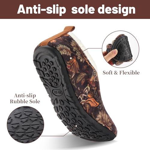 Image of Ibeauti Women Mens House Slippers Lightweight Comfy Barefoot Slipper Socks Rubber Sole House Shoes for Indoor /Outdoor Bedroom Travel