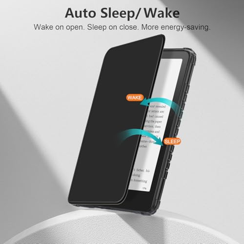 Image of Kindle Paperwhite Case 12th Generation 2024 - Slim Lightweight 7 Inch Book Cover with Auto Sleep /Wake | Protective Folio for Kindle Paperwhite 12th Gen, Black