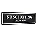 No Soliciting Sign for House — Keep Solicitors Away, with Strong Adhesive Tape for Any Surface, 8.2 × 2.4 Inch, Stylish & Prominent Design, Perfect for Home Office Front Doors, Walls, Windows