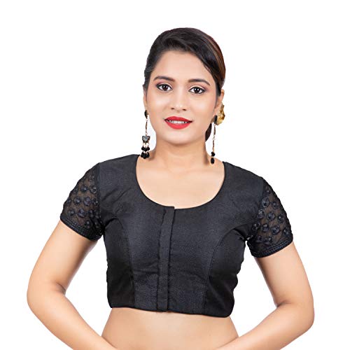 Image of Biyu Being With You Silk Front Button Saree Blouse